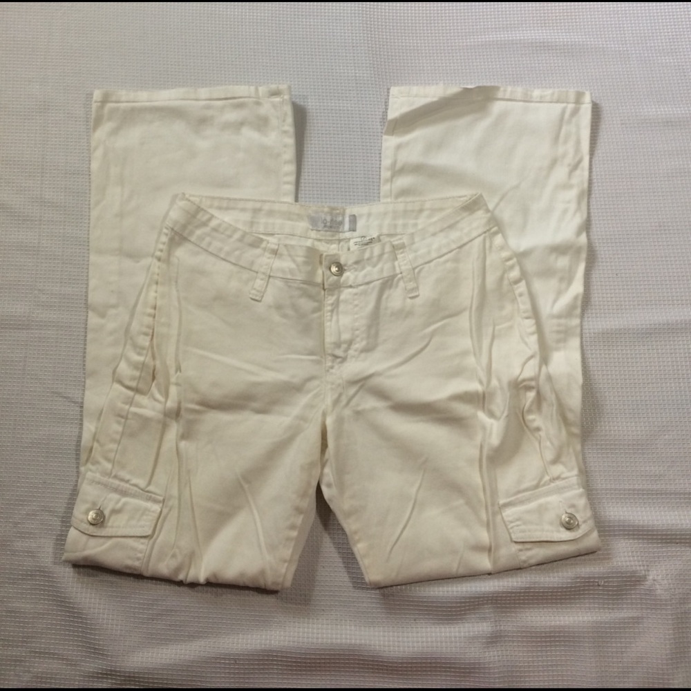 White Jordache lo-rise stretch jeans